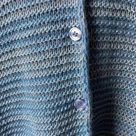 LULAROE WOMENS CROCHET LOOK BLUE PONCHO 4 BUTTON FRONT ONE SIZE FITS MOST - Picture 5 of 9